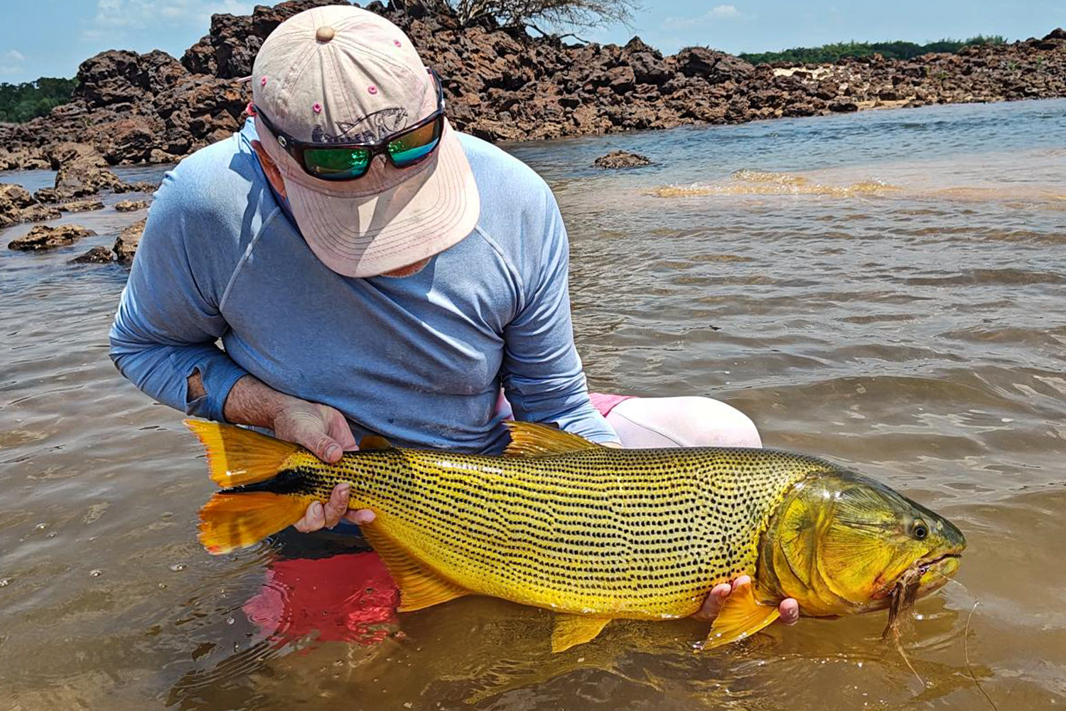 Dancing with dorado on the flats at Don Joaquin Lodge, Argentina